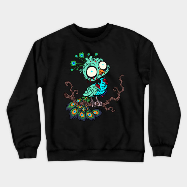 Zombie Peacock Crewneck Sweatshirt by H. R. Sinclair