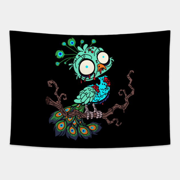 Zombie Peacock Tapestry by H. R. Sinclair