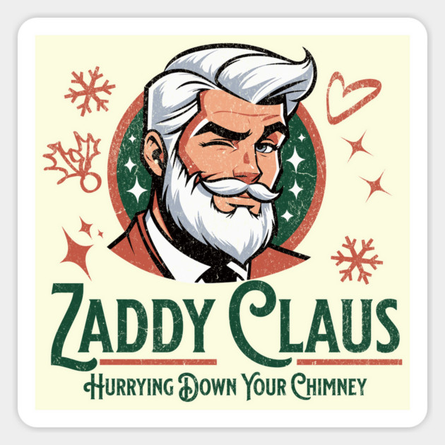 Sexy Zaddy Claus Christmas Handsome Santa Claus Magnet by Yesteeyear