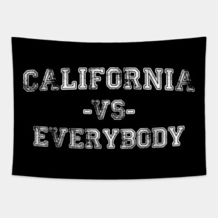 California vs Everybody - Vintage City Grunge Effect Tapestry