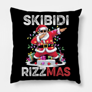 Rizz Christmas Santa Funny Xmas Gen Alpha Skibidi Rizzmas Pillow