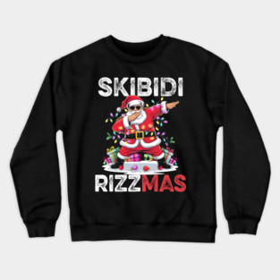 Rizz Christmas Santa Funny Xmas Gen Alpha Skibidi Rizzmas Crewneck Sweatshirt