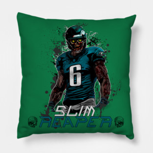Slim Reaper: UNDEAD Edition - Devonta Smith Philadelphia Eagles Illustration Pillow
