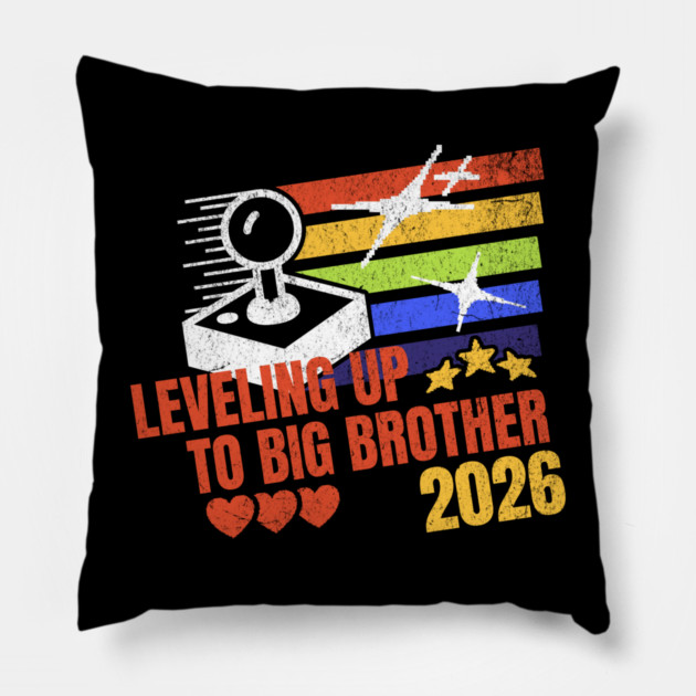 New Big Brother Leveling Up to Big Brother 2026 Gamer Pillow by Yesteeyear