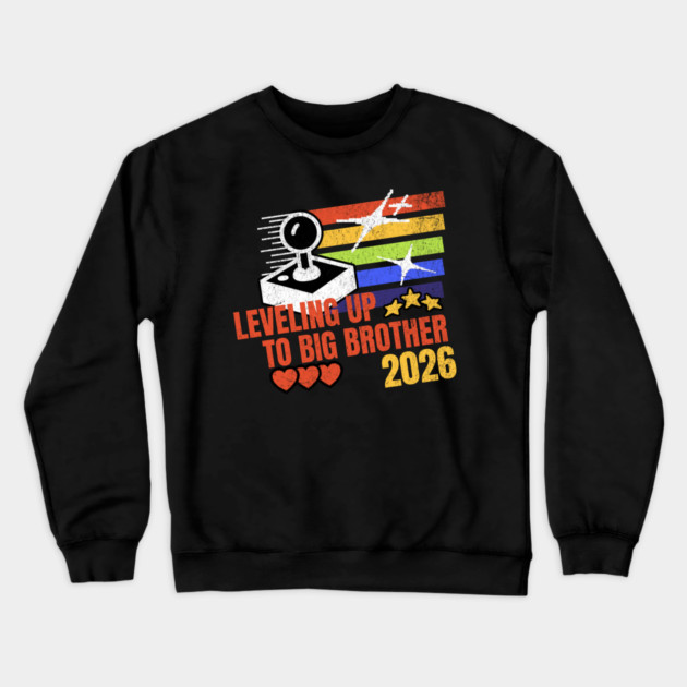 New Big Brother Leveling Up to Big Brother 2026 Gamer Crewneck Sweatshirt by Yesteeyear