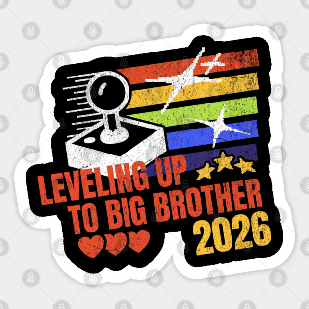New Big Brother Leveling Up to Big Brother 2026 Gamer Sticker by Yesteeyear