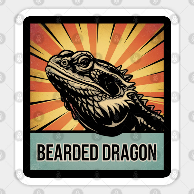 Bearded Dragon Art and Designs, Unique for Reptile Lovers and Enthusiasts Sticker by Pixel Threads 