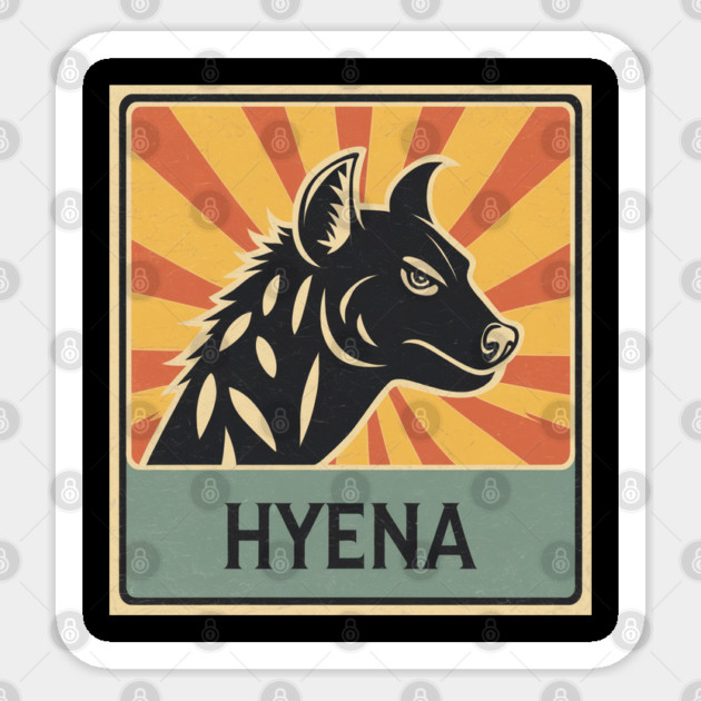 Hyena Design, Featuring Spotted Hyena, Wild Animal Art for Safari Lovers and Nature Enthusiasts Sticker by Pixel Threads 