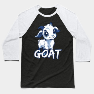 Cute Baby Goat - Retro Cartoon Style Baseball T-Shirt