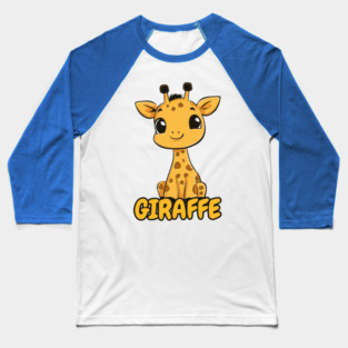 Cute Cartoon Giraffe - Retro Comic Book Baseball T-Shirt