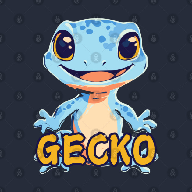 Funny Colorful Gecko - Neon Retro by TuncGK