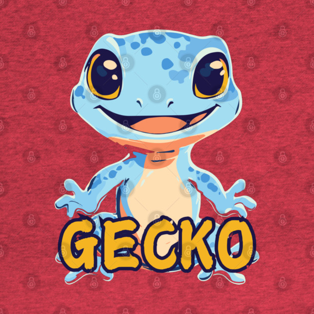 Funny Colorful Gecko - Neon Retro by TuncGK