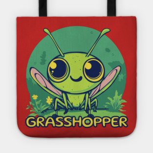 Cute Cartoon Grasshopper - Retro Green Tote