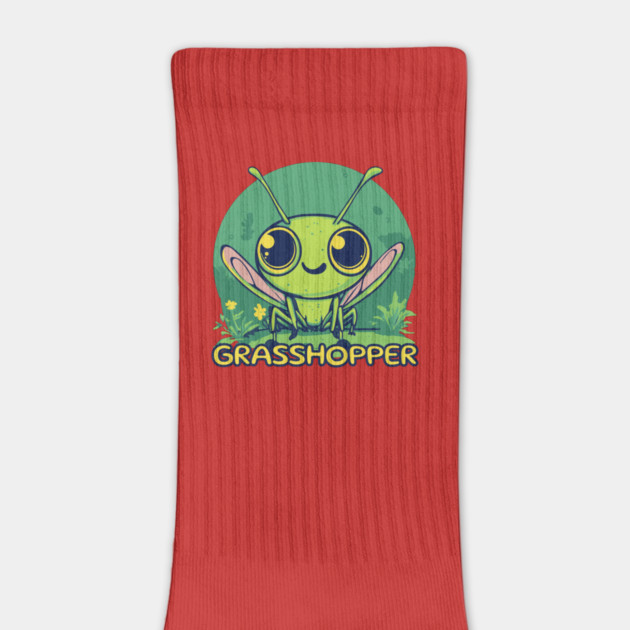 Cute Cartoon Grasshopper - Retro Green by TuncGK
