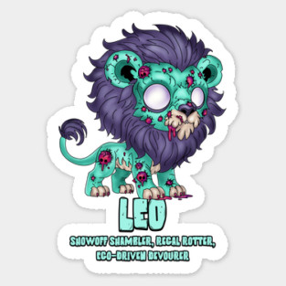 Leo Zombie Sticker