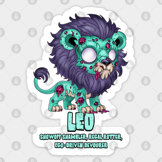 Leo Zombie Sticker by H. R. Sinclair