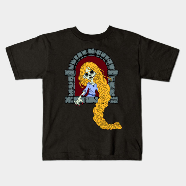 Zombie Rapunzel Kids T-Shirt by H. R. Sinclair