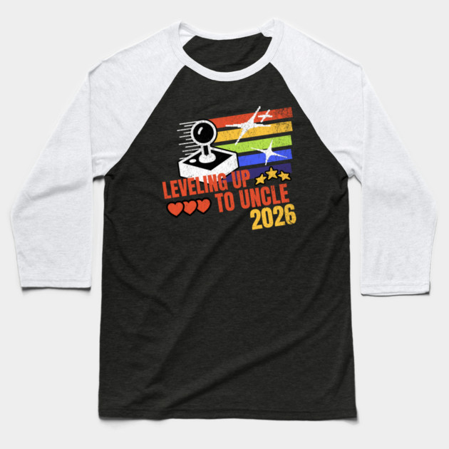 New Uncle Leveling Up to Uncle 2026 Video Gamer Uncle Baseball T-Shirt by Yesteeyear