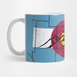 Bike Colorado Rockies Mountain Biking MTB State Flag Map Mug