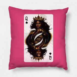 Black Queen of Spades Pillow