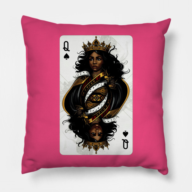 Black Queen of Spades Pillow by UrbanLifeApparel