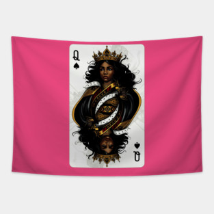 Black Queen of Spades Tapestry