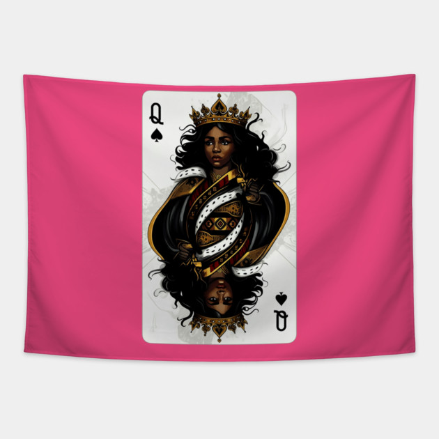 Black Queen of Spades Tapestry by UrbanLifeApparel