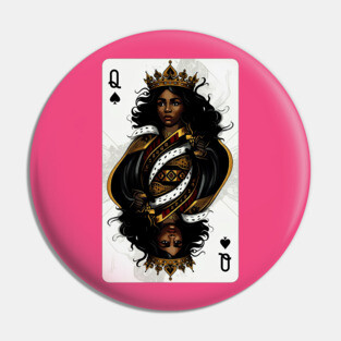 Black Queen of Spades Pin