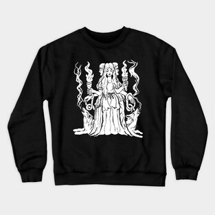 Hecate Triple Moon Goddess Pagan Witchy Goth Crewneck Sweatshirt