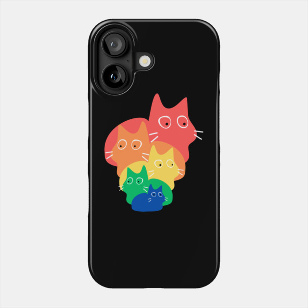 Doodle Rainbow Cats Phone Case by The WYLD Tribe