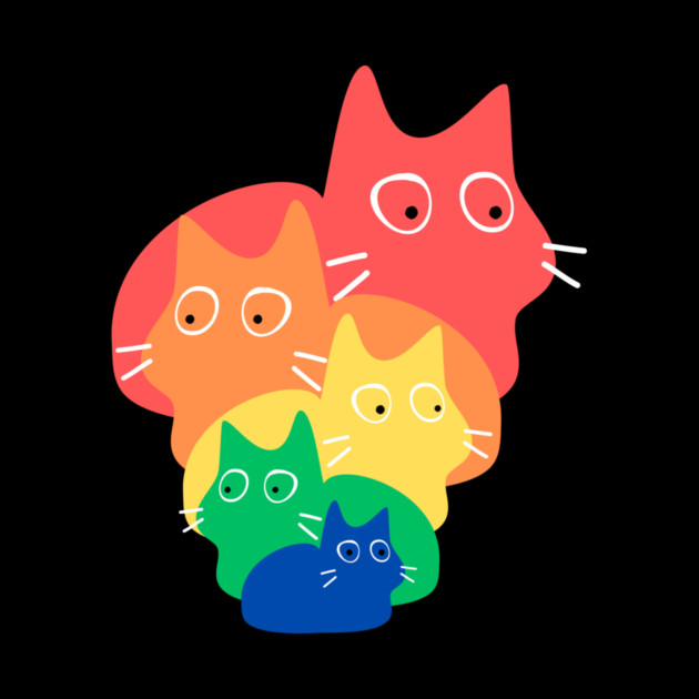 Doodle Rainbow Cats by The WYLD Tribe