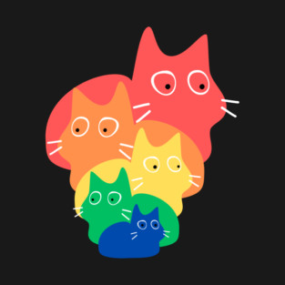 Doodle Rainbow Cats T-Shirt