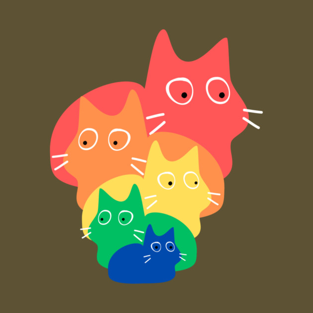 Doodle Rainbow Cats by The WYLD Tribe