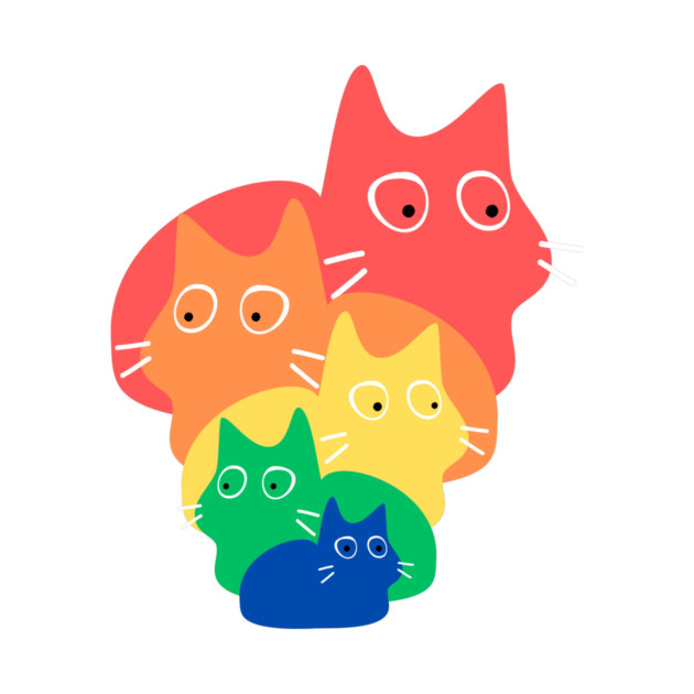 Doodle Rainbow Cats by The WYLD Tribe