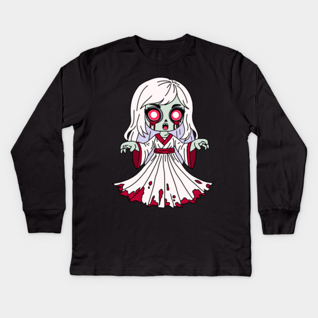 Zombie Banshee Kids Long Sleeve T-Shirt by H. R. Sinclair