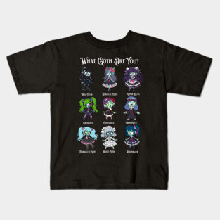 Zombie Goth Types Kids T-Shirt