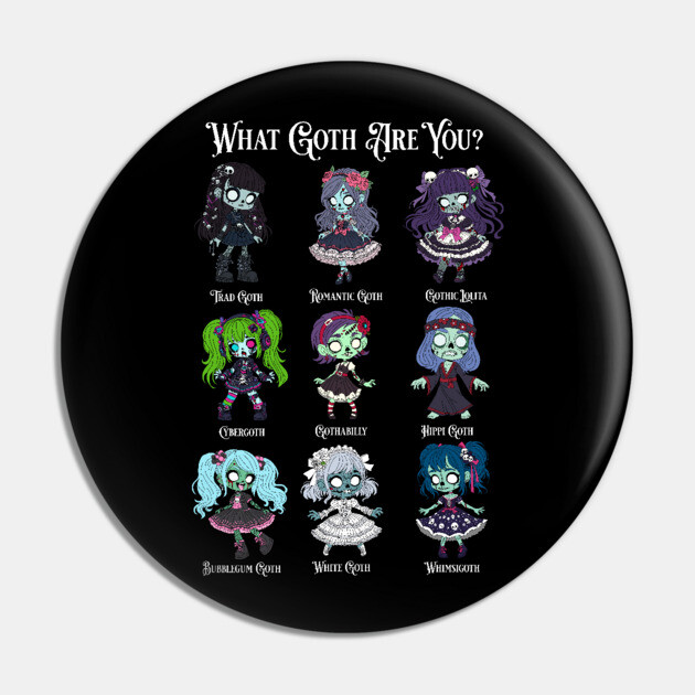 Zombie Goth Types Pin by H. R. Sinclair