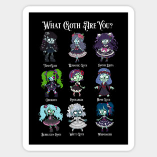 Zombie Goth Types Sticker