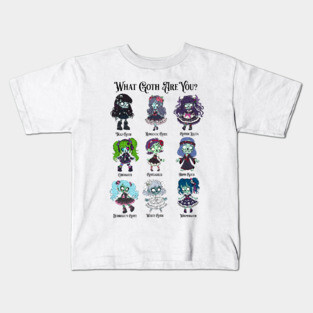 Zombie Goth Types Kids T-Shirt