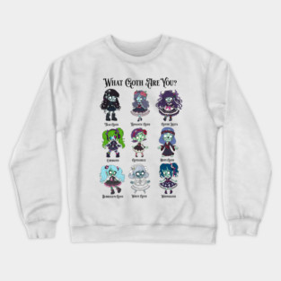 Zombie Goth Types Crewneck Sweatshirt