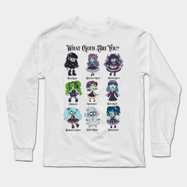 Zombie Goth Types Long Sleeve T-Shirt by H. R. Sinclair