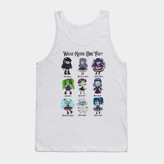 Zombie Goth Types Tank Top by H. R. Sinclair