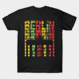 Berlin Wall Art - Retro Colors - Grunge T-Shirt
