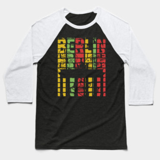 Berlin Wall Art - Retro Colors - Grunge Baseball T-Shirt