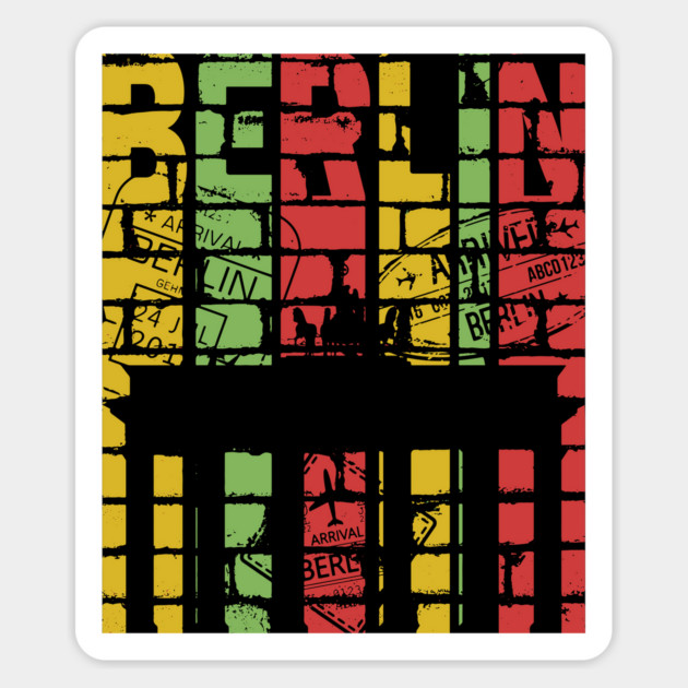 Berlin Wall Art - Retro Colors - Grunge Magnet by TuncGK