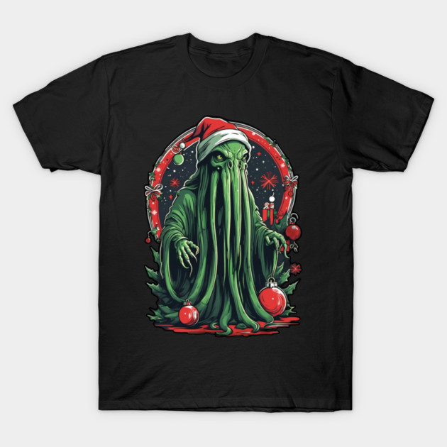 Cthulhu Clause Has Come to Town T-Shirt by WolfMerrik