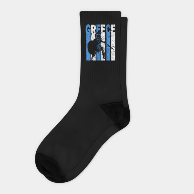 Greece Retro Warrior - Grunge Socks by TuncGK