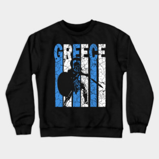 Greece Retro Warrior - Grunge Crewneck Sweatshirt