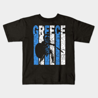 Greece Retro Warrior - Grunge Kids T-Shirt
