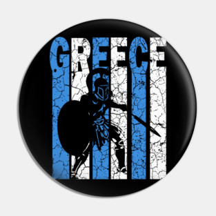 Greece Retro Warrior - Grunge Pin
